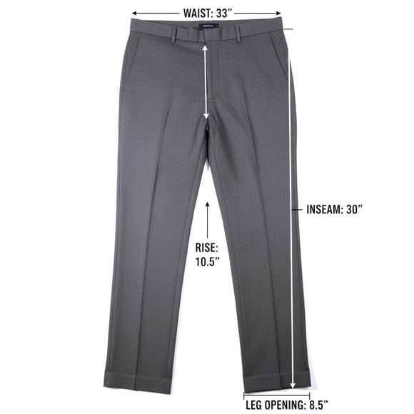 Calvin Klein Mens 33x30 Dress Pants Polyester Viscose Gray Flat Front Trousers - Picture 3 of 5